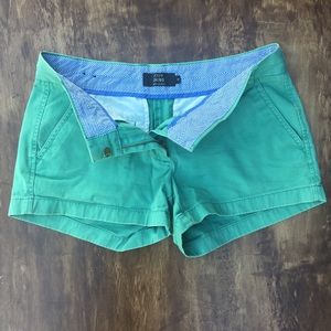 J Crew 3” Chino Shorts | Size 4 | Teal Mint Green